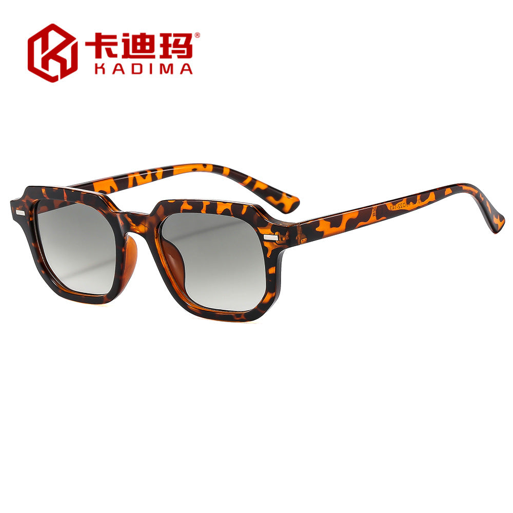 Square Rice Nails New Personality Retro Small Frame Sunglasses Cross Border European and American Men's Hong Kong Style Sunglasses Fashion Suneye