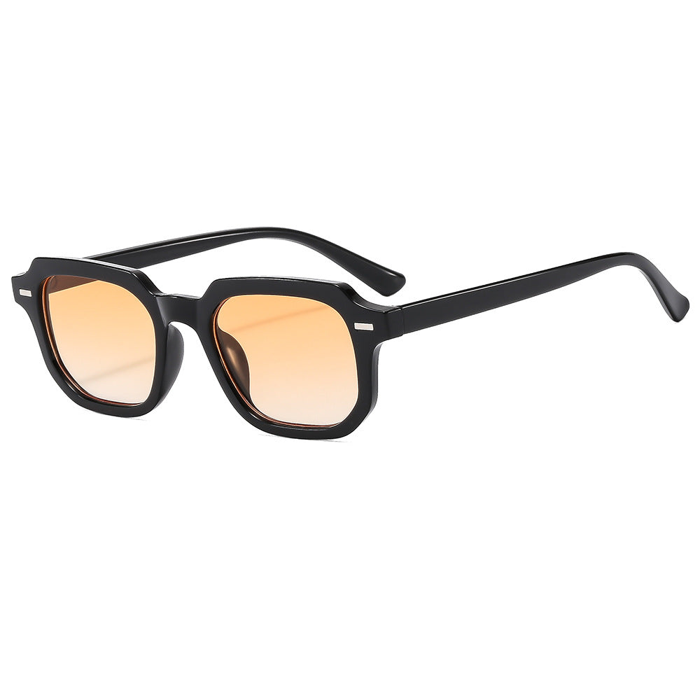 Square Rice Nails New Personality Retro Small Frame Sunglasses Cross Border European and American Men's Hong Kong Style Sunglasses Fashion Suneye