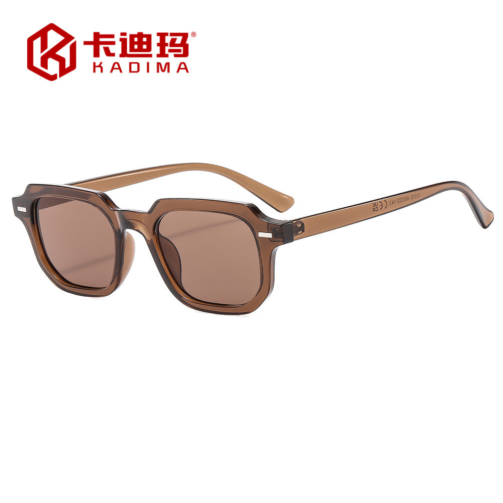 Square Rice Nails New Personality Retro Small Frame Sunglasses Cross Border European and American Men's Hong Kong Style Sunglasses Fashion Suneye