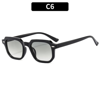 Square Rice Nails New Personality Retro Small Frame Sunglasses Cross Border European and American Men's Hong Kong Style Sunglasses Fashion Suneye